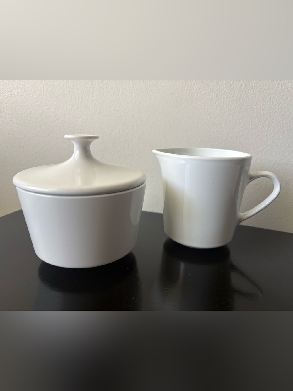 Corning Corningware Centura Classic Ceramic Sugar Bowl Lid Creamer Set White